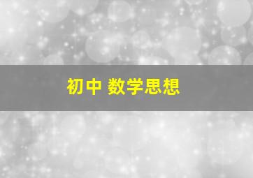 初中 数学思想